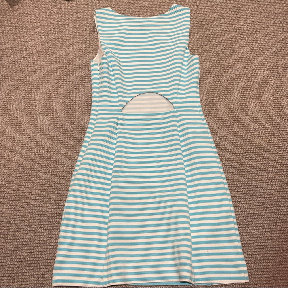Lilly Pulitzer Shorely Blue Ottoman Stripe Whiting Cut Out Dress (XS) - Picture 5 of 7